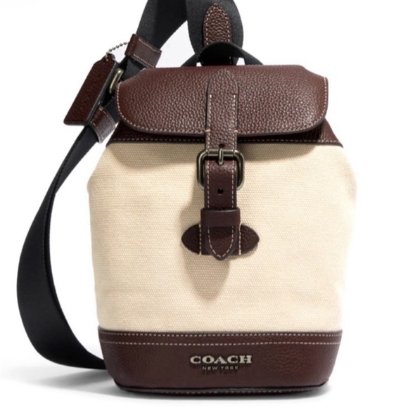 Coach Hudson Small Backpack Crossbody Unisex Canvas/Leather EUC - Picture 2 of 13